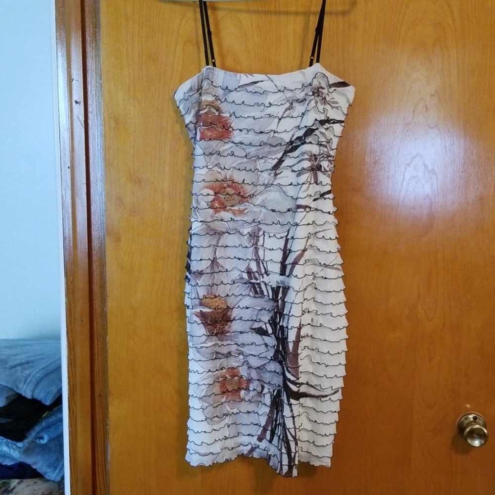 Strapless/spaghetti-strap, multi-colored dress